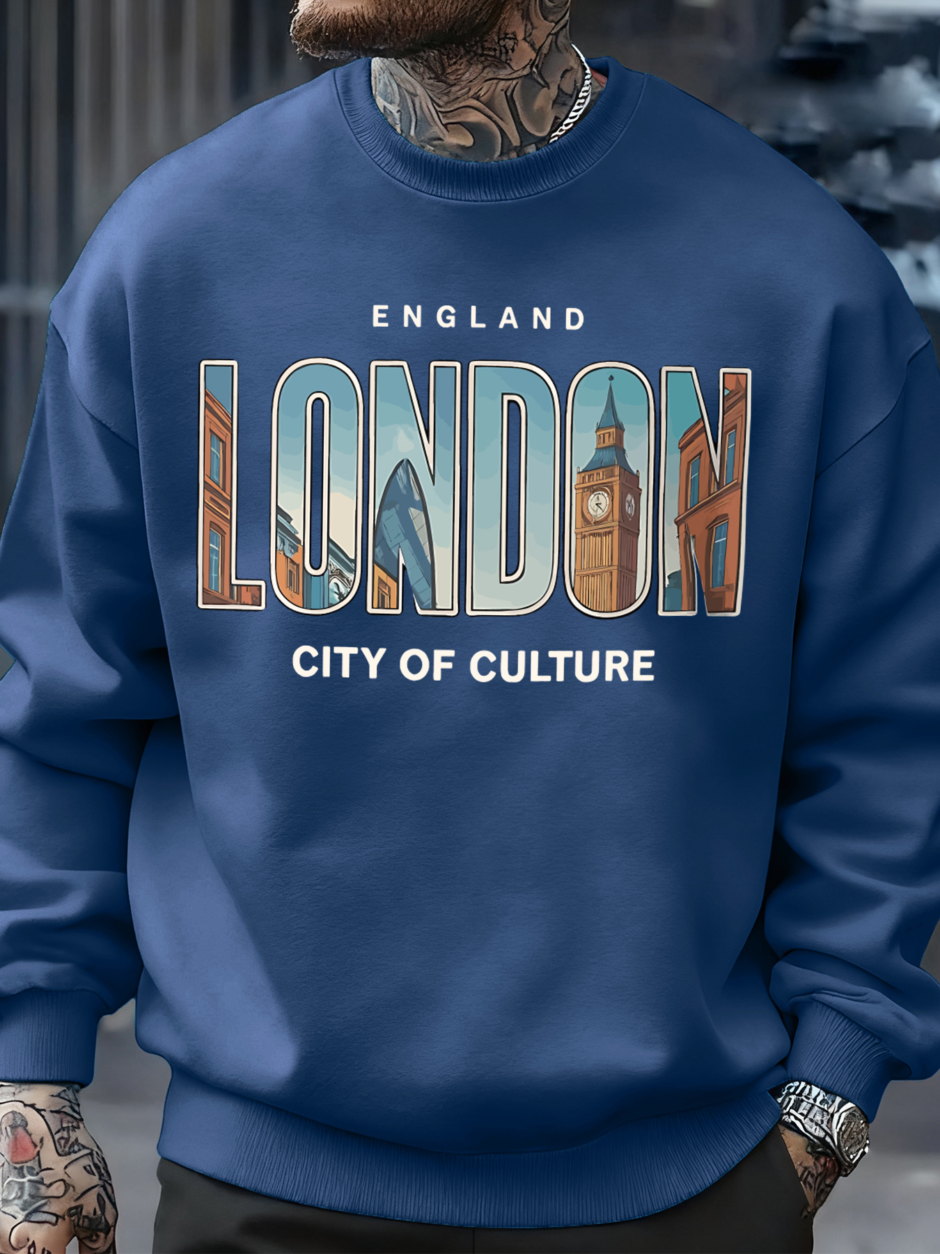 Winter Clothing London - London City Pattern Sweatshirt Men'S Street