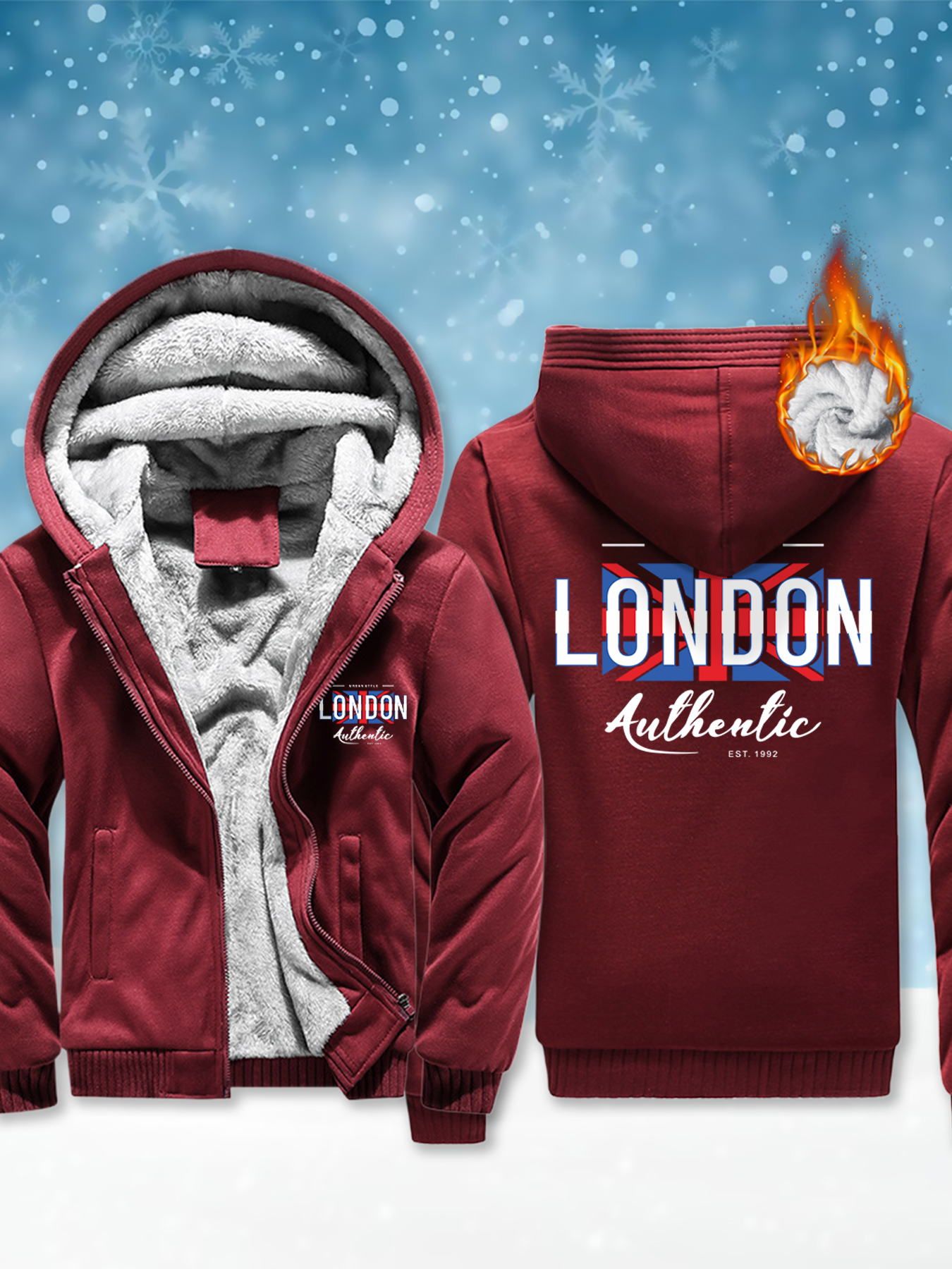 Winter Clothing London - London Urban Style Print Men Clothing