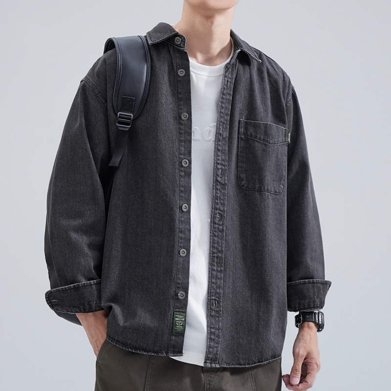 Winter Clothing Items - Denim Shirt Men's Long Sleeve 2025