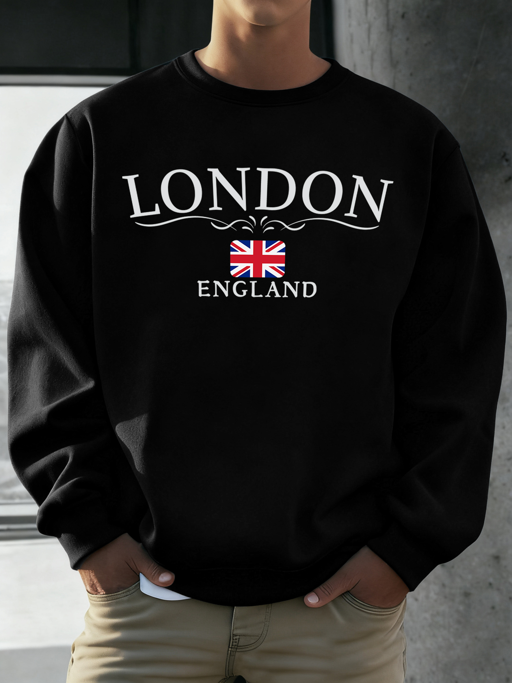 London England Flag Print Swea - Winter Clothing London recensie en prijs