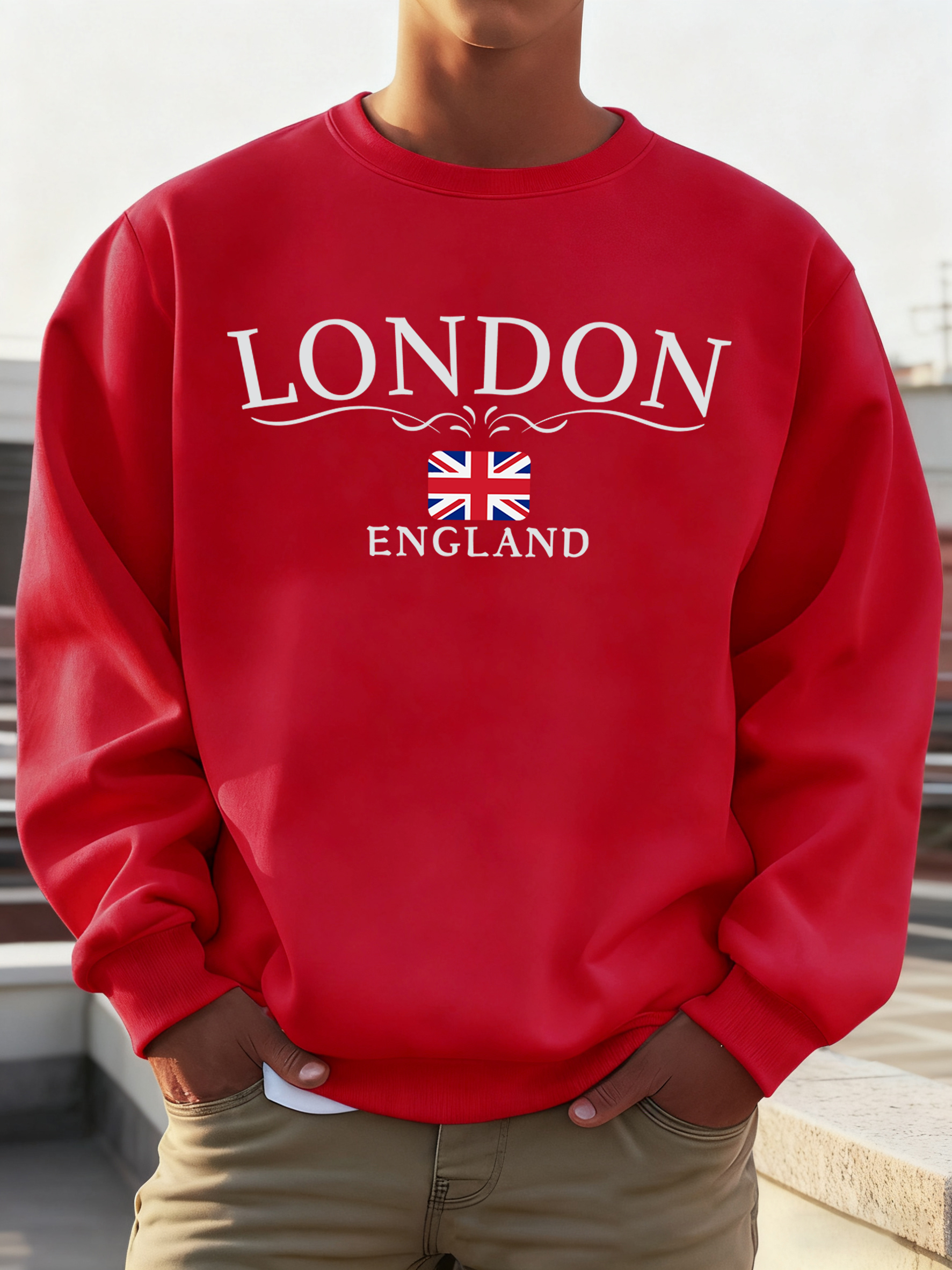 London England Flag Print Swea - Winter Clothing London recensie en prijs