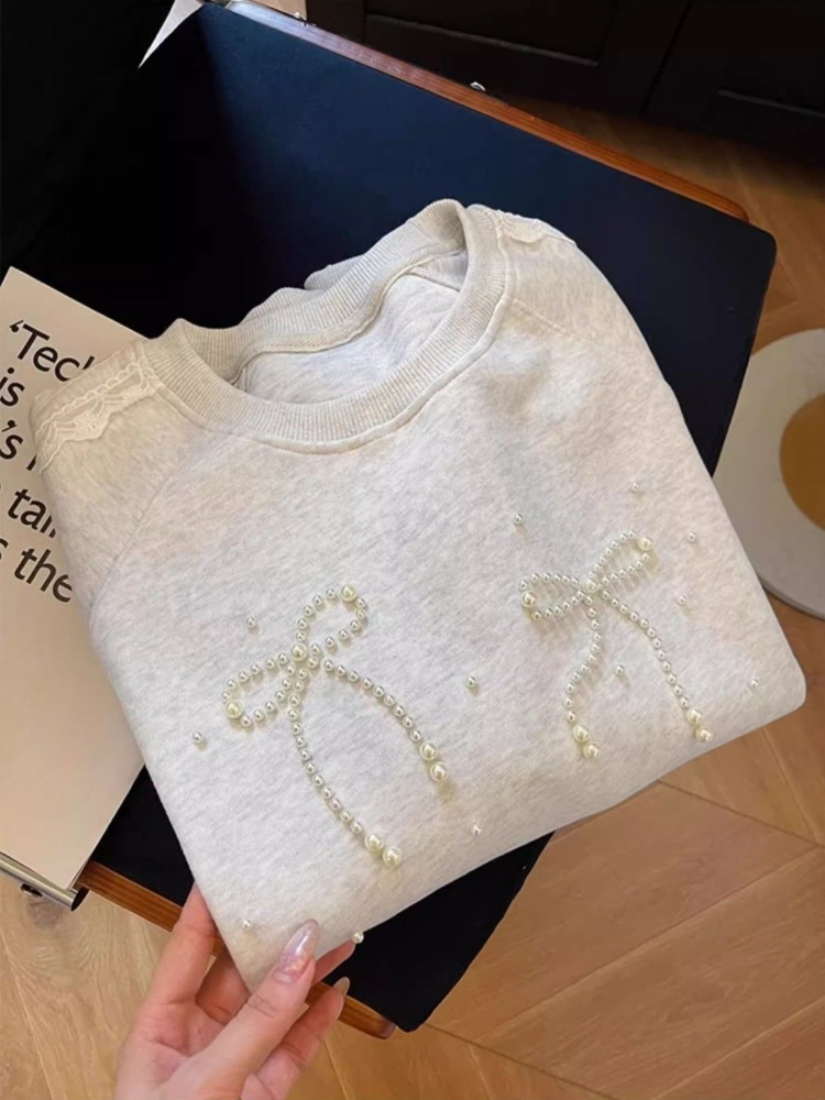 Round Neck Pearl Women's Sweat - Winter Clothing Essential recensie en prijs