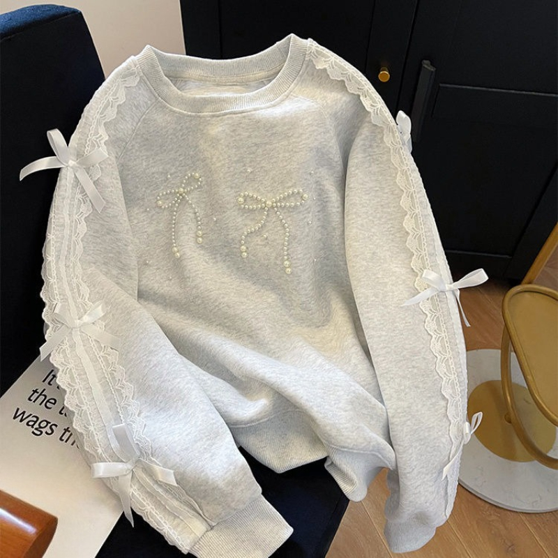 Round Neck Pearl Women's Sweat - Winter Clothing Essential recensie en prijs