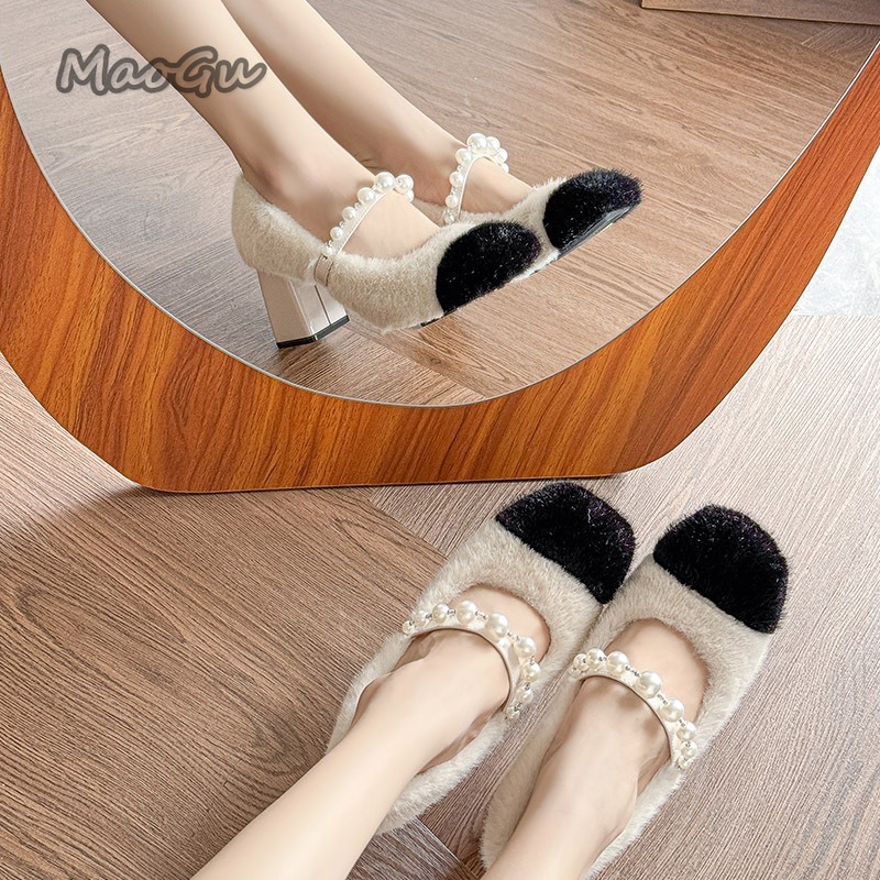 Chunky Heel Women's Furry Shoe - Winter Clothing Ladies recensie en prijs